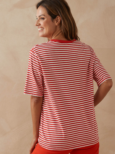 Tee-shirt marinière avec lin