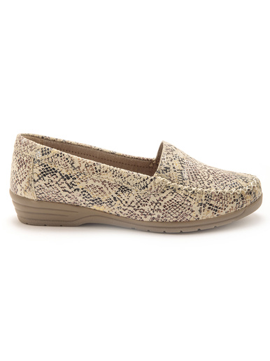 Mocassins cuir imprimé - Pédiconfort - 