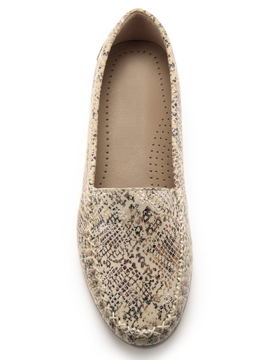 Mocassins cuir imprimé - Pédiconfort - 