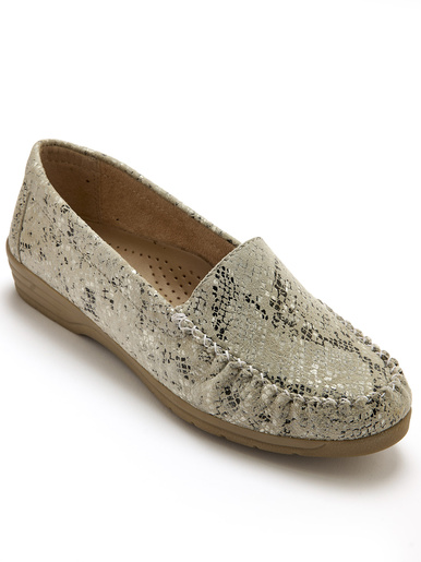 Mocassins cuir imprimé
