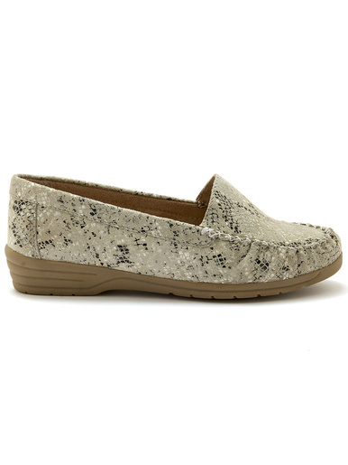 Mocassins cuir imprimé