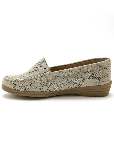 Mocassins cuir imprimé
