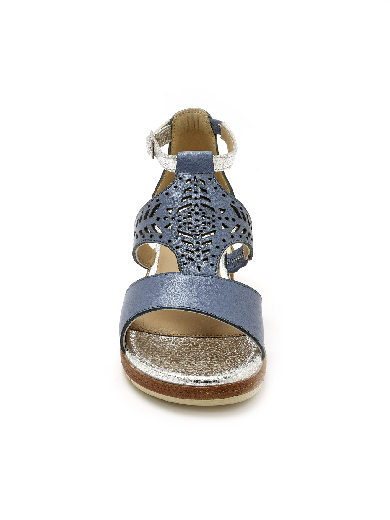 Escarpins Minelli Pointus En Cuir Vert Lagons Avec Motifs Ajourés - Taille 38 - Très Bon état - Talons 8 Cm