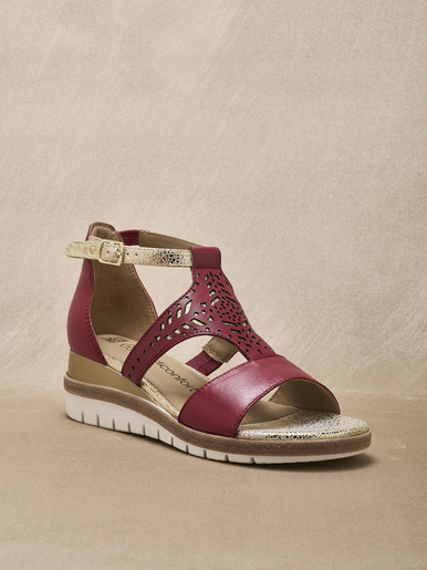 Sandales cuir motifs ajourés