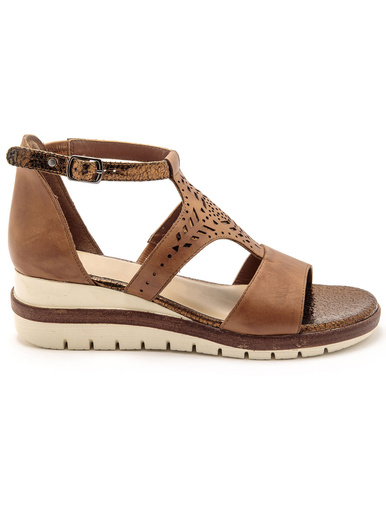 Sandales cuir motifs ajourés