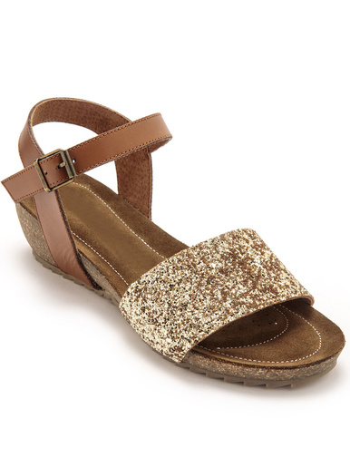 Sandales cuir à aérosemelle® - Pédiconfort - Marron