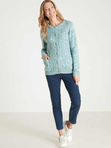 Cardigan en maille torsadée