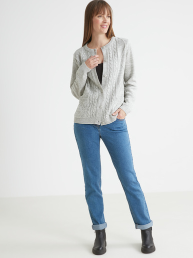 Cardigan en maille torsadée