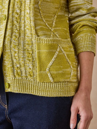 Cardigan en maille torsadée