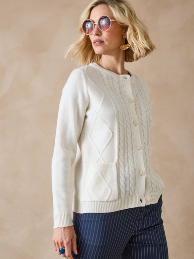 Cardigan en maille torsadée