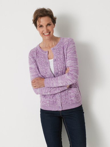 Cardigan en maille torsadée - Daxon - Chiné violet