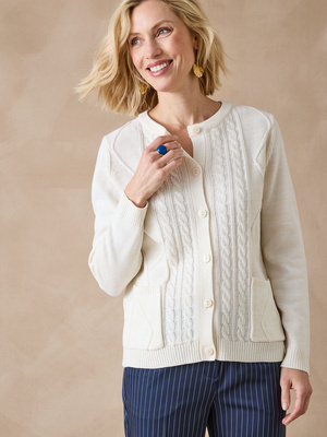 Cardigan en maille torsadée