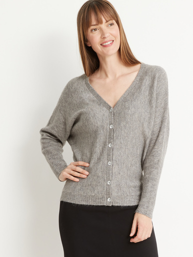 Gilet à boutonner devant ou dos - Daxon - Gris chiné