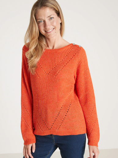 Pull en côtes perlées - Daxon - Orange