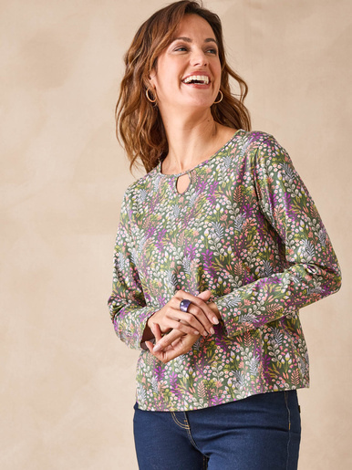 Tee-shirt encolure fantaisie - Daxon - Impriimé multicolore