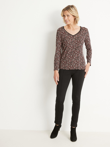 Tee-shirt avec dentelle à l'encolure - Daxon - 