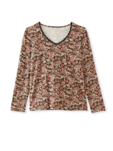 Tee-shirt avec dentelle à l'encolure