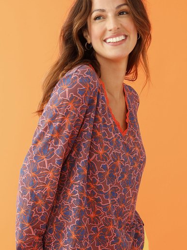 Tee-shirt avec dentelle à l'encolure