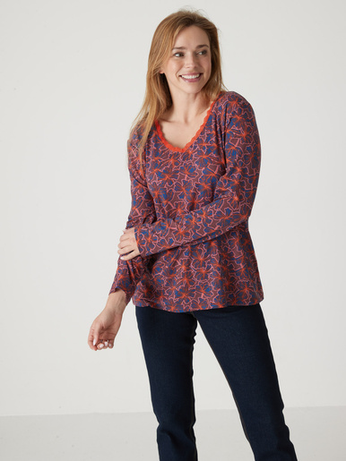 Tee-shirt avec dentelle à l'encolure