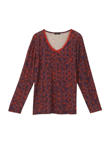 Tee-shirt avec dentelle à l'encolure