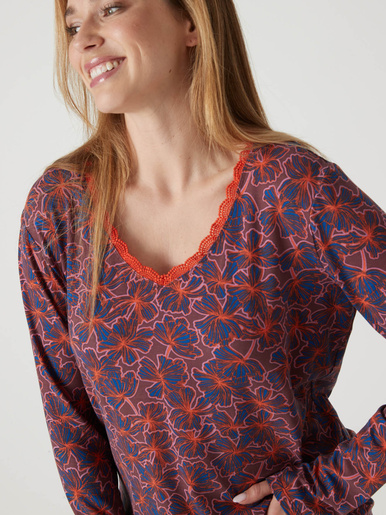 Tee-shirt avec dentelle à l'encolure
