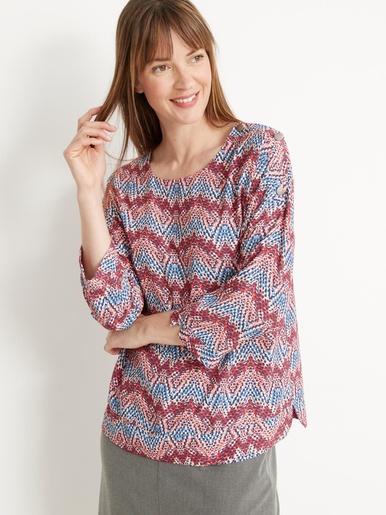 Blouse en crêpe fluide - Daxon - Imprimé rose