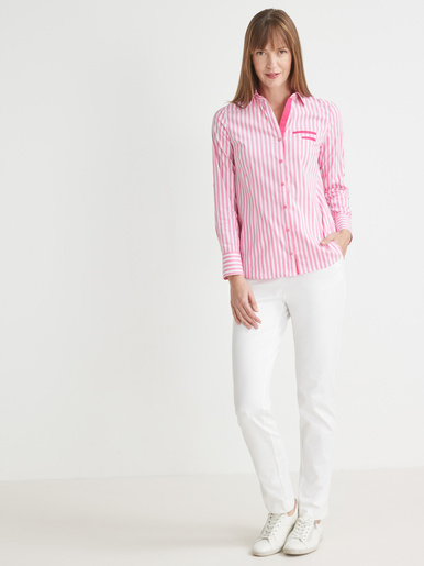 Chemisier pur coton poitrine standard - Daxon - Rayé rose