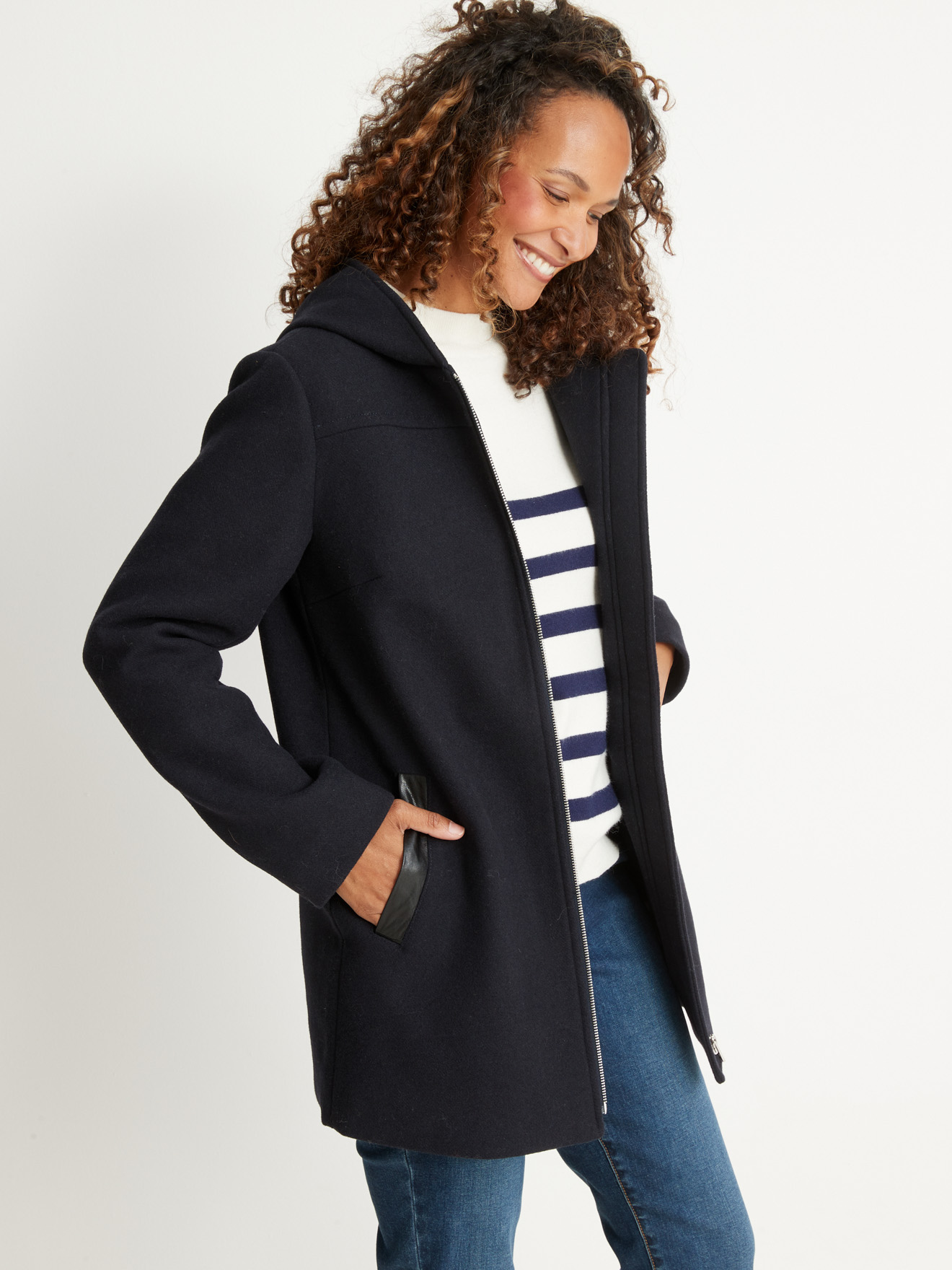 Duffle-coat zippé 33% laine - Kocoon - Femme | Daxon