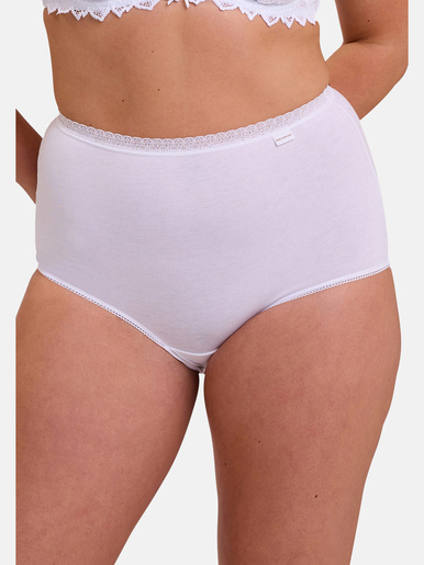 Lot de 2 culottes hautes Classique Coton - Sans Complexe - Blanc + imprimé floral