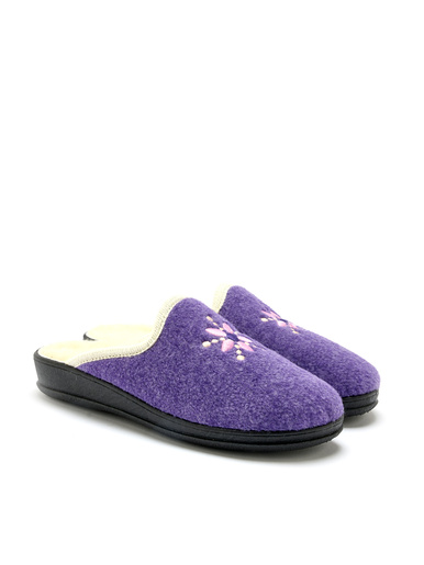Mules entièrement fourrées laine - Pédiconfort - Violet