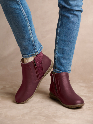 Boots double zip aérosemelle® amovible - Pédiconfort - Bordeaux