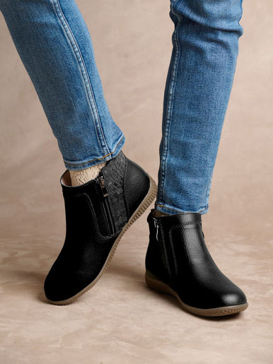 Boots double zip aérosemelle® amovible - Pédiconfort - Noir