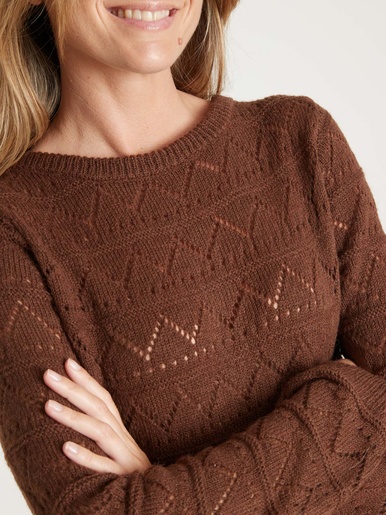 Pull fantaisie avec laine et alpaga