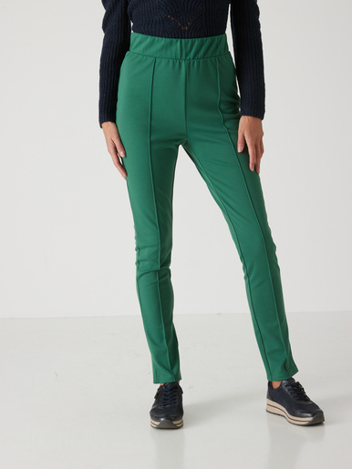 Pantalon droit élastiqué maille milano - Daxon - Vert végétal