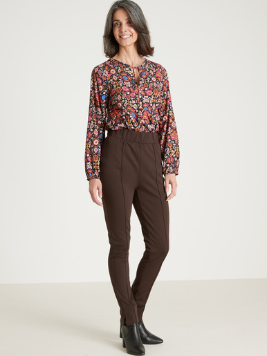 Pantalon droit élastiqué maille milano