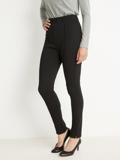 Pantalon droit élastiqué maille milano - Daxon - Noir