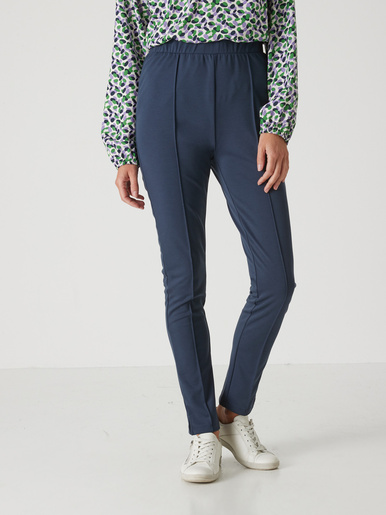 Pantalon droit élastiqué maille milano - Daxon - Marine
