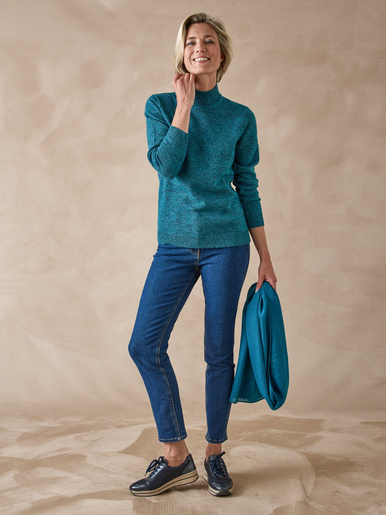 Pull col montant manches longues