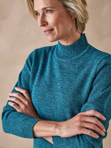 Pull col montant manches longues