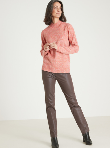 Pull col montant manches longues