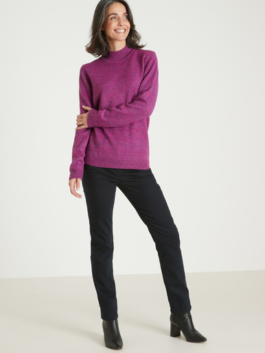 Pull col montant manches longues