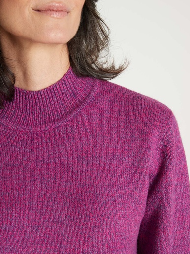Pull col montant manches longues