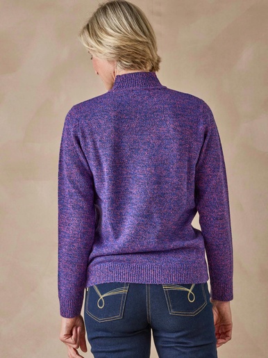 Pull col montant manches longues