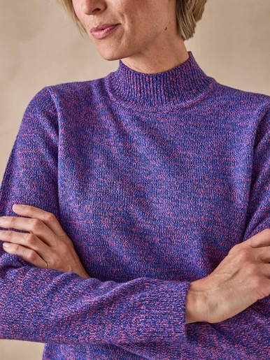 Pull col montant manches longues