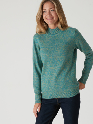 Pull col montant manches longues