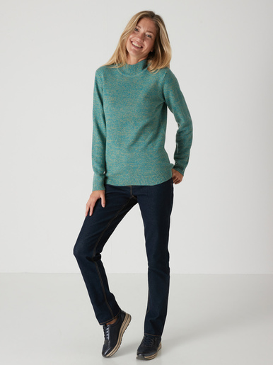 Pull col montant manches longues