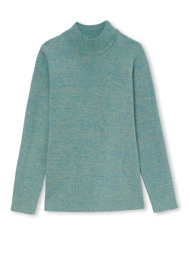 Pull col montant manches longues