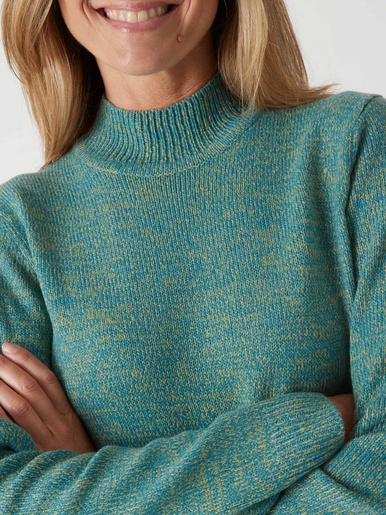 Pull col montant manches longues