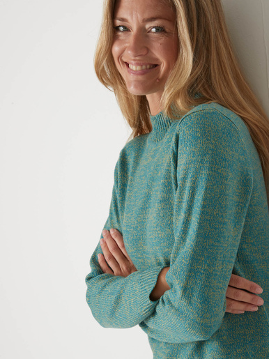 Pull col montant manches longues