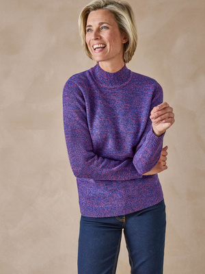 Pull col montant manches longues
